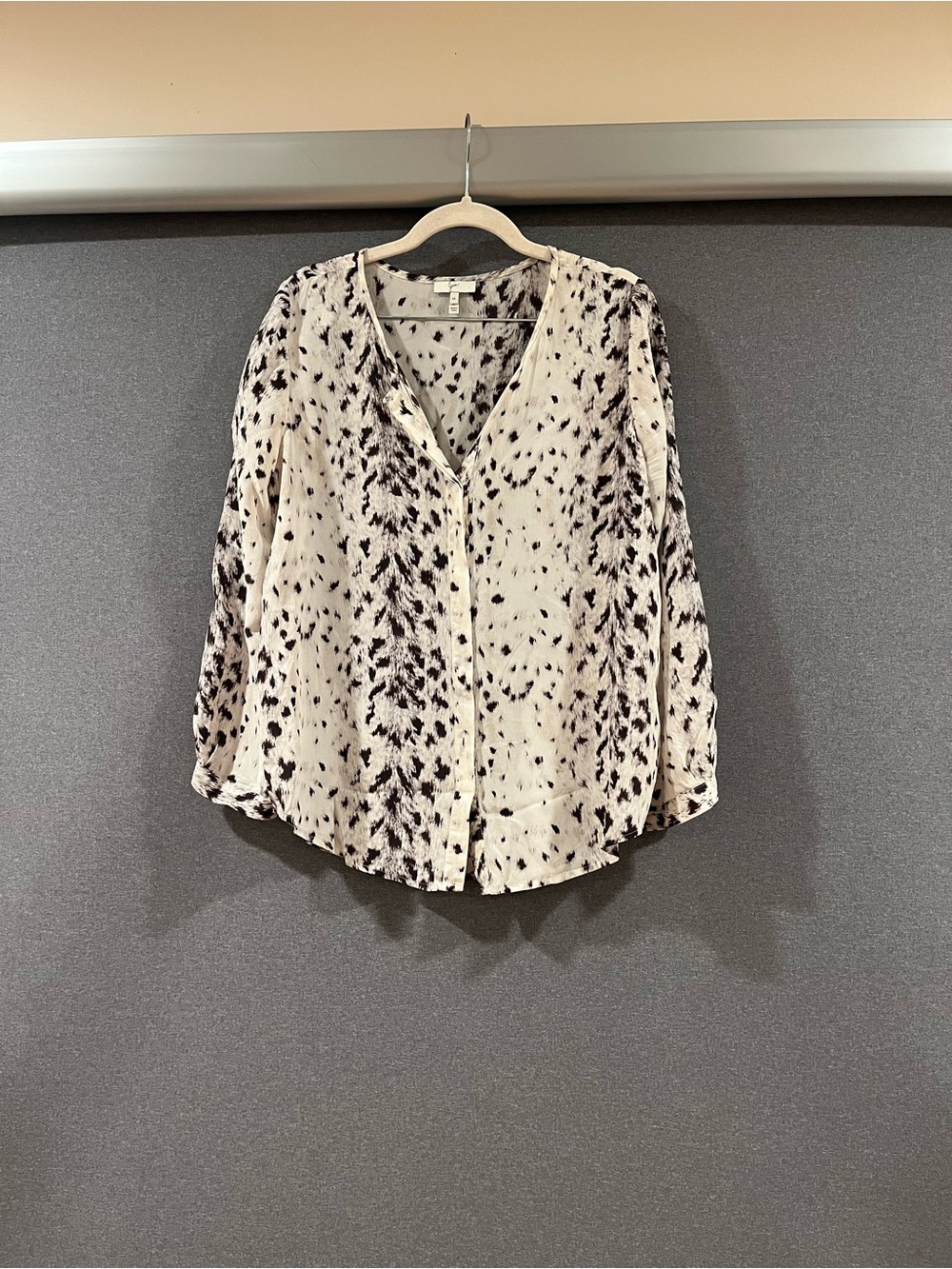 Joie Light Cream and Black Printed Button-Front Blouse - Women